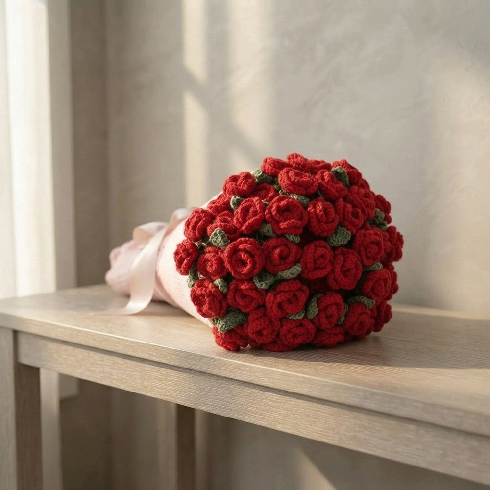 BloomVelvet™ Gehaakte Rozen Deken Boeket