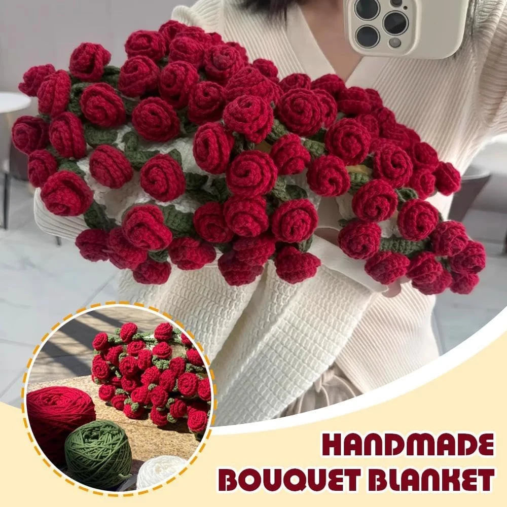 BloomVelvet™ Gehaakte Rozen Deken Boeket