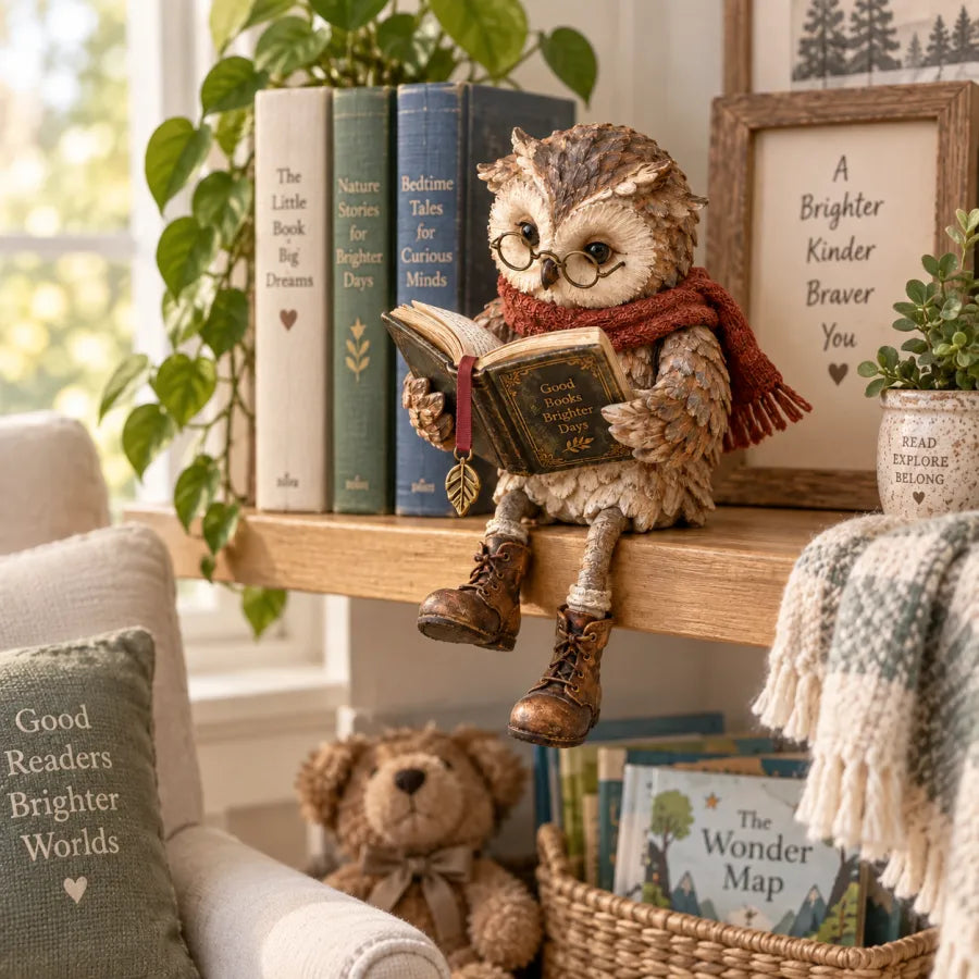 🦉Figurina Gufo Lettore--un piccolo compagno per ogni angolo 