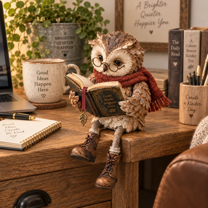 🦉Figurina Gufo Lettore--un piccolo compagno per ogni angolo 