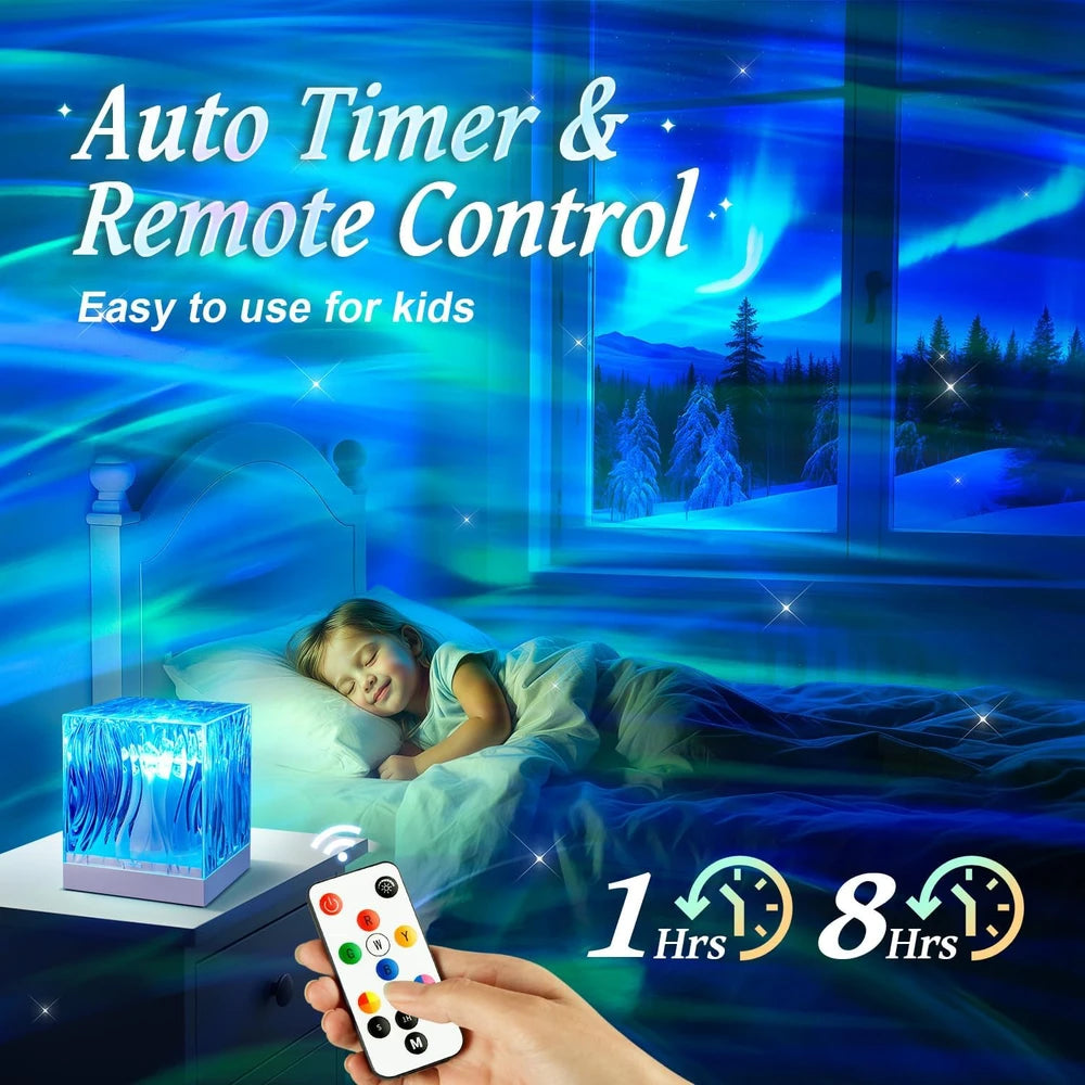 AuroraGlow™ Kubus Sterrenprojector Nachtlamp