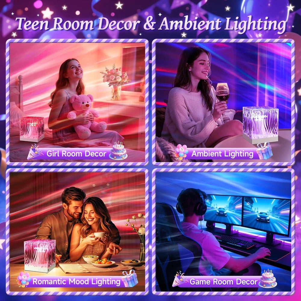 AuroraGlow™ Kubus Sterrenprojector Nachtlamp