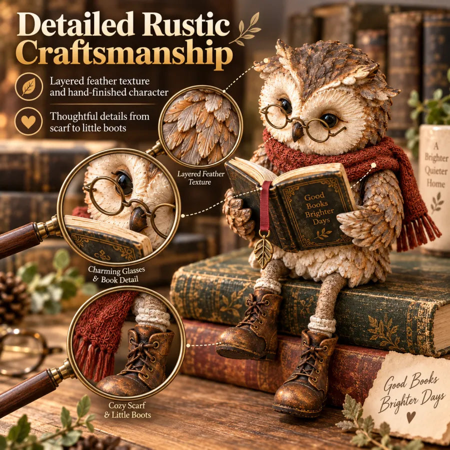 🦉Figurina Gufo Lettore--un piccolo compagno per ogni angolo 