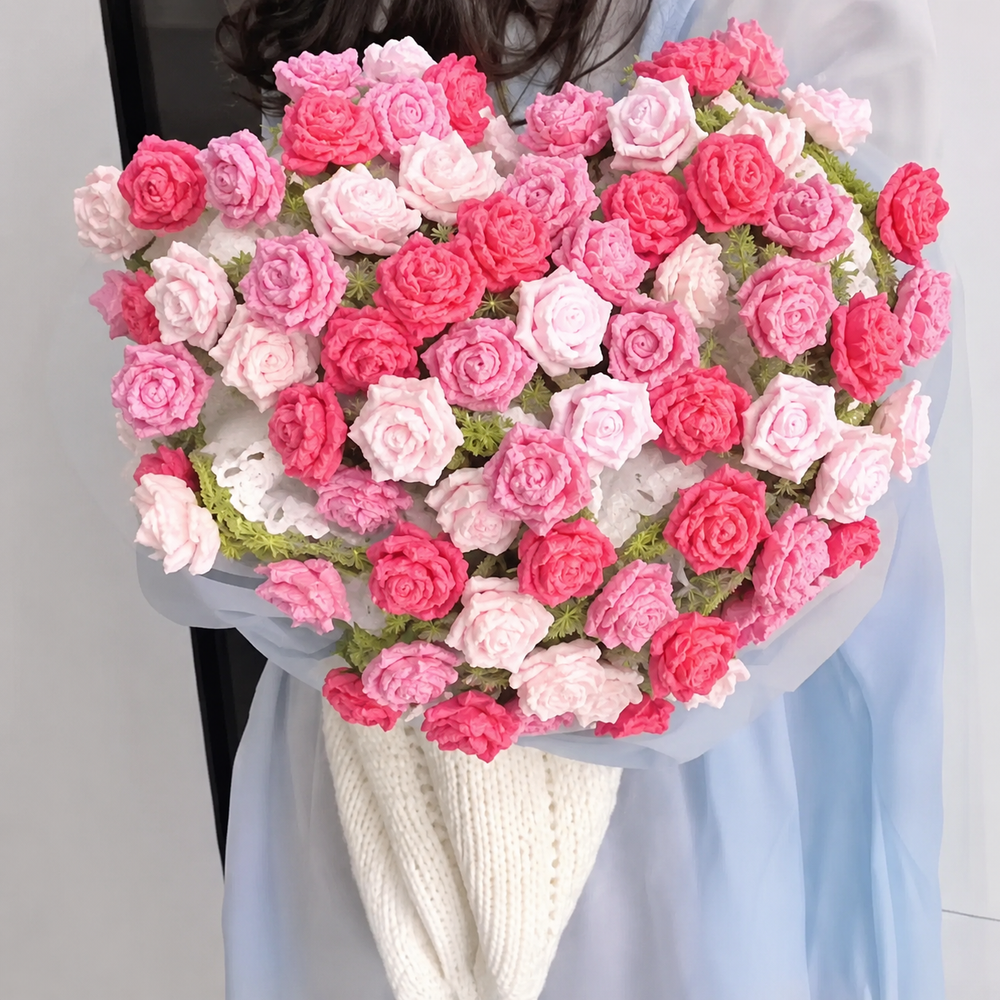 BloomVelvet™ Gehaakte Rozen Deken Boeket