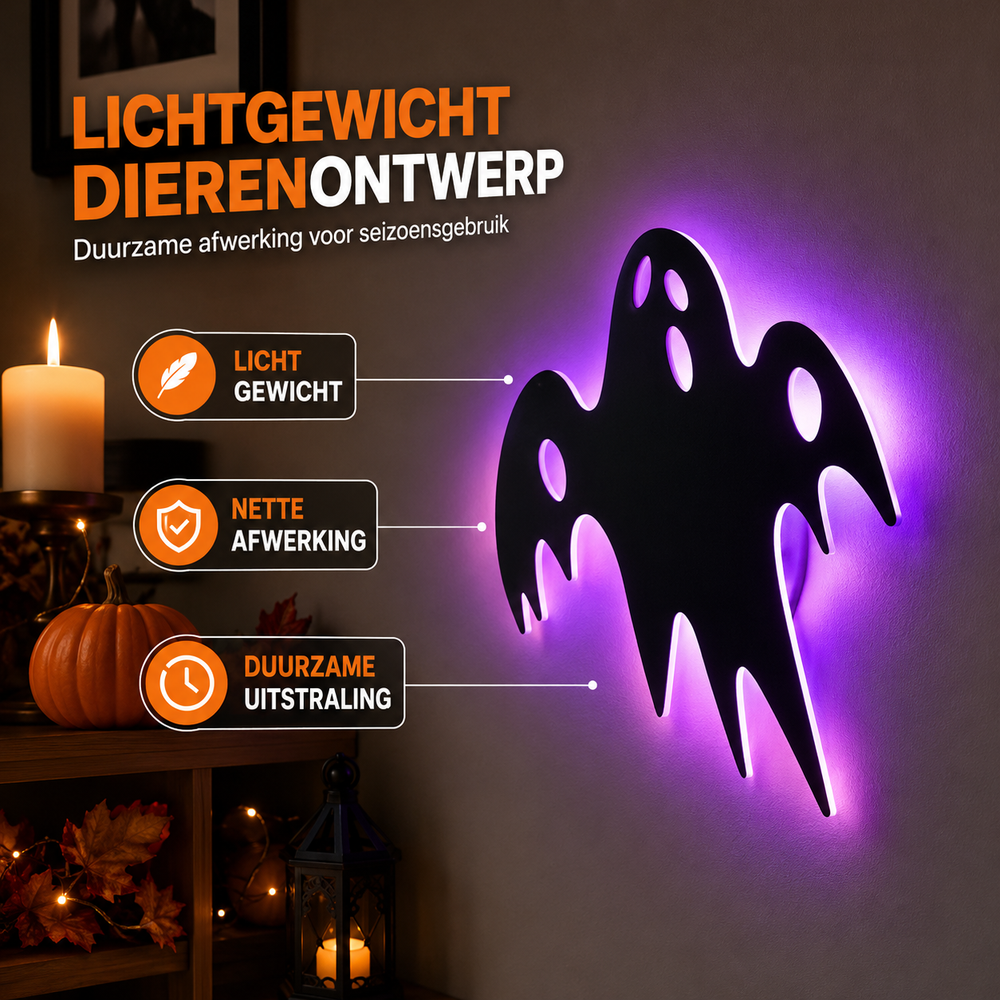 SpookyGlow™ Halloween LED Muurlicht 3D Effect - 8 stuks