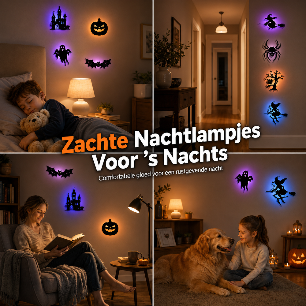 SpookyGlow™ Halloween LED Muurlicht 3D Effect - 8 stuks