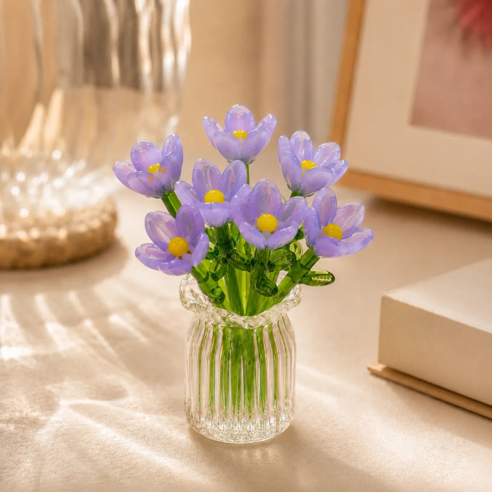 Floria™ Handgemaakte Miniatuur Glazen Bloemenset