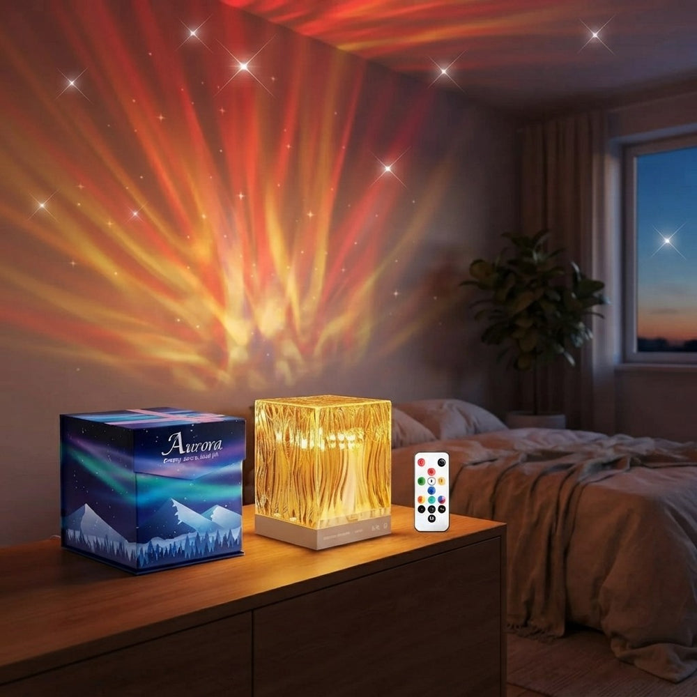 AuroraGlow™ Kubus Sterrenprojector Nachtlamp
